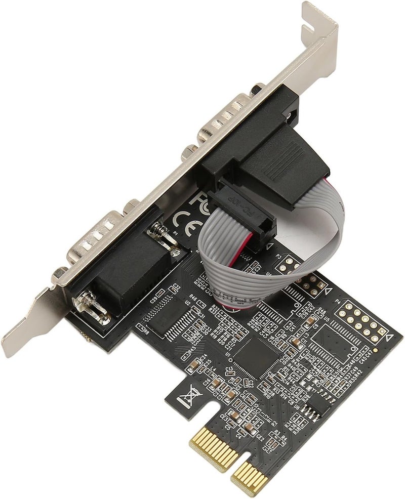 2 Port PCI RS232 DB9 Serial Port Card, PCIe Serial Expansion Card, PCIe Serial Host Controller Card with 256 Byte Depth FIFO, Compatible with and - Image 2