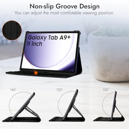 Robustrion Cover for Samsung Galaxy Tab A9 Plus 11 inch Cover Case, 360 Rotation Case Cover for Samsung Tab A9+ 11 inch - Black - Image 4