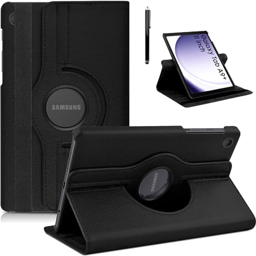 Robustrion Cover for Samsung Galaxy Tab A9 Plus 11 inch Cover Case, 360 Rotation Case Cover for Samsung Tab A9+ 11 inch - Black - Image 1