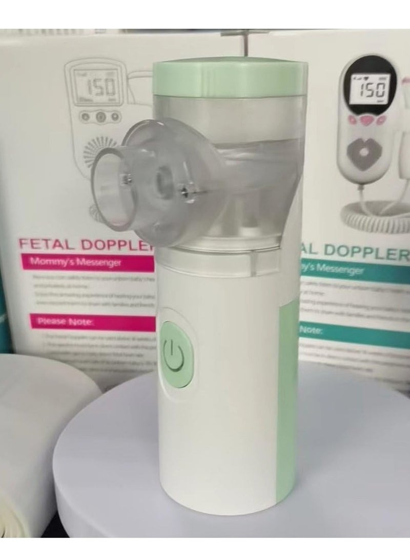 Generic Portable Lightweight Low Noise Mesh Design Family Steam Inhaler Ultra-Fast Inhaler (Green)  - Image 2