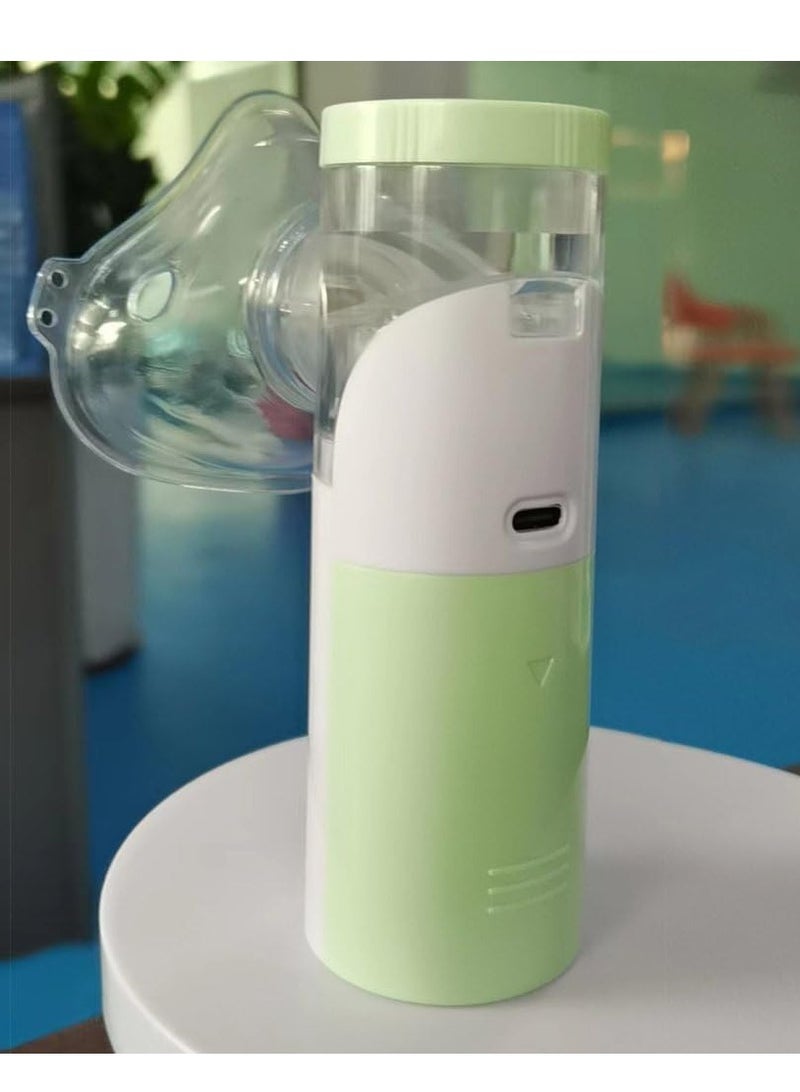 Generic Portable Lightweight Low Noise Mesh Design Family Steam Inhaler Ultra-Fast Inhaler (Green)  - Image 3