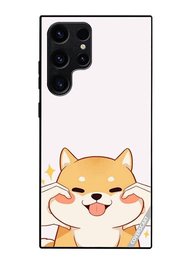 Protective Case Cover For Samsung Galaxy S25 Ultra Cute Smiley Shiba Inu Design Multicolour