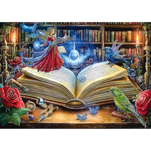 Blueforest 1000 Piece Jigsaw Puzzle for Adults Magical Book Art Puzzle Challenging Fun Unique Adult Puzzles for Relaxation Wall Decor 275x197 Inch - Image 1
