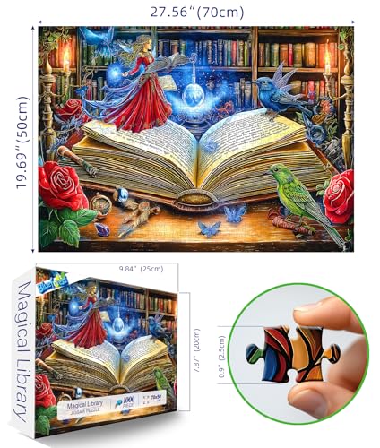 Blueforest 1000 Piece Jigsaw Puzzle for Adults Magical Book Art Puzzle Challenging Fun Unique Adult Puzzles for Relaxation Wall Decor 275x197 Inch - Image 5