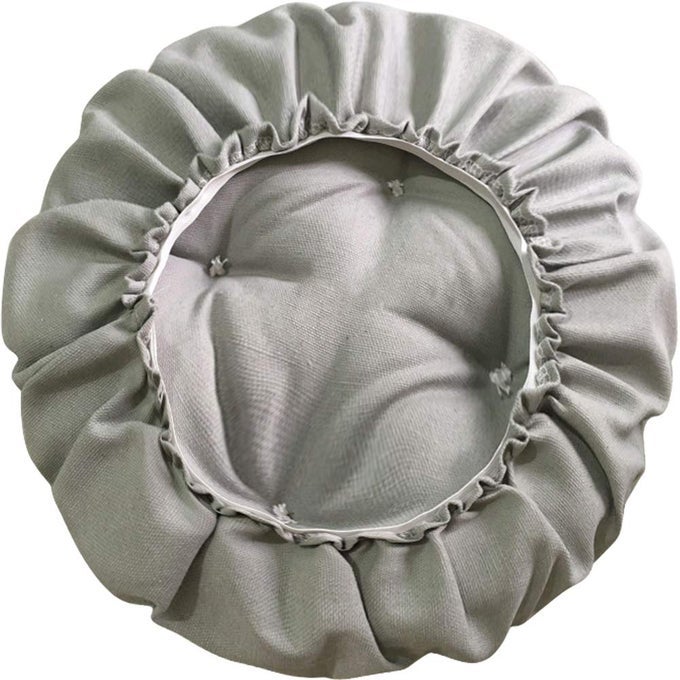 12 PADDED ROUND BAR STOOL COVER CUSHION WITH ELASTIC FABRIC ROUND CHAIR SEAT CUSHION FOR WOODEN METAL STOOLS GREY