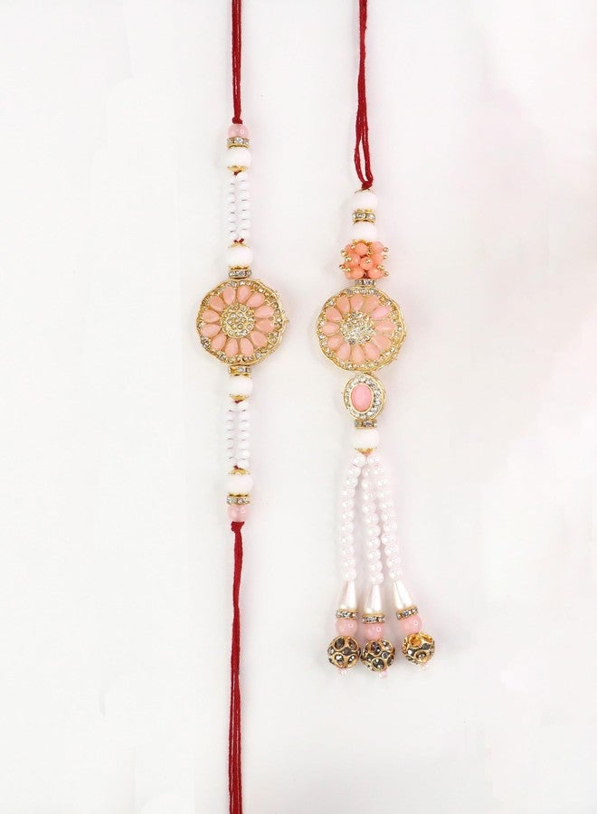 Toris Pack of 2 Bhaiya Bhabi Rakhi Comes with Tilak set, Greeting card in Elegant Multicolor Shade – Thoughtful Rakhi Gift with Traditional Charm and Style - Image 2