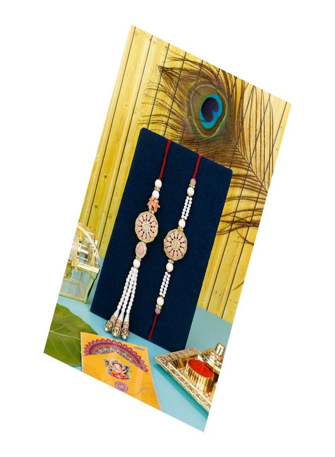 Toris Pack of 2 Bhaiya Bhabi Rakhi Comes with Tilak set, Greeting card in Elegant Multicolor Shade – Thoughtful Rakhi Gift with Traditional Charm and Style - Image 1