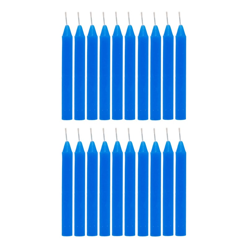 Alternative Imagination Blue Chime Candles - 20 Pack of Unscented 4 Inch Mini Taper Candles - Dripless Long Burning Ritual Candles for Meditation,  Home Decor - Image 5