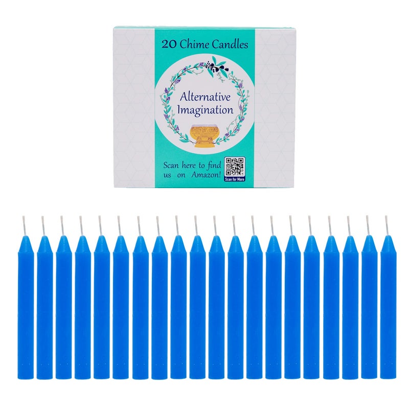 Alternative Imagination Blue Chime Candles - 20 Pack of Unscented 4 Inch Mini Taper Candles - Dripless Long Burning Ritual Candles for Meditation,  Home Decor - Image 4
