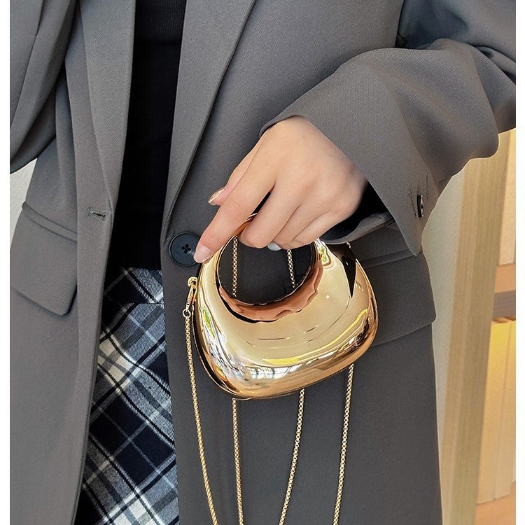 Acrylic Crescent Mini Crossbody Bag with Chain - Image 4