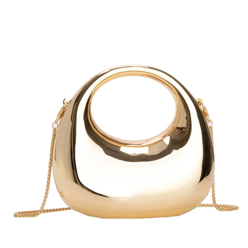 Acrylic Crescent Mini Crossbody Bag with Chain - Image 1