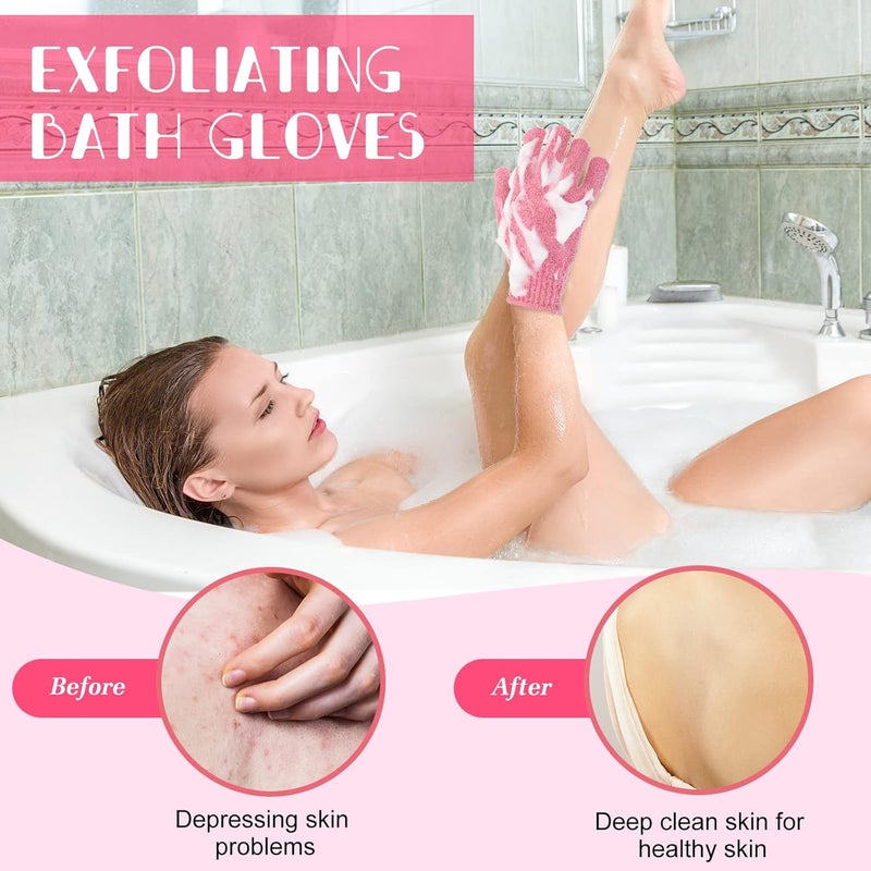 Tegeme قفازات تقشير الجسم تيغيمي 50 قطعة مزدوجة الجوانب لقضاء الحمام للنساء لتنظيف عميق للبشرة لمنتجع صحي للتدليك الجمالي لملحقات الاستحمام 13 لونًا - Image 4