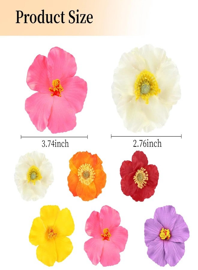 ANBALA 6Pcs Artificial Hibiscus Flower Hair Clips, Hawaiian Flower Hair Clips for Women, Bohemian Tropical Hairpin for Wedding, Vacation, Beach, Party - Image 2