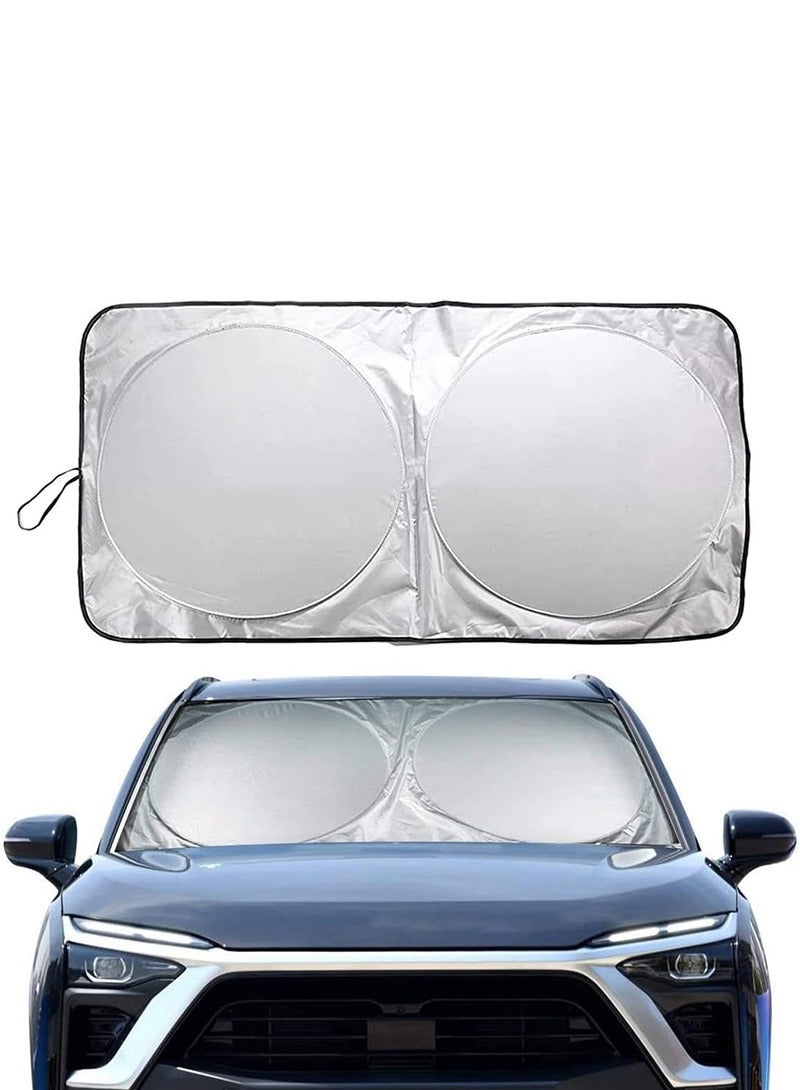 AGD Foldable Car Sun Shade Car Windshield Sun Shade Front Window Sun Visor for UV Rays and Sun Heat Protection Keep Car Interior Cool Prevents Dashboard Fading - Image 2