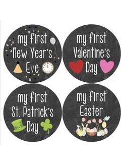 Months In Motion My First Holiday Baby Stickers Milestone Christmas, Birthday, Halloween, Easter, Thanksgiving Baby Sticker Chalkboard  - Image 2
