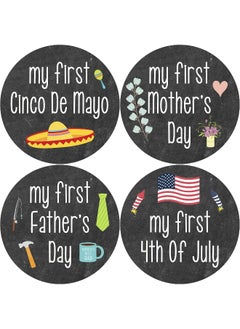 Months In Motion My First Holiday Baby Stickers Milestone Christmas, Birthday, Halloween, Easter, Thanksgiving Baby Sticker Chalkboard  - Image 3