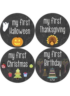 Months In Motion My First Holiday Baby Stickers Milestone Christmas, Birthday, Halloween, Easter, Thanksgiving Baby Sticker Chalkboard  - Image 4
