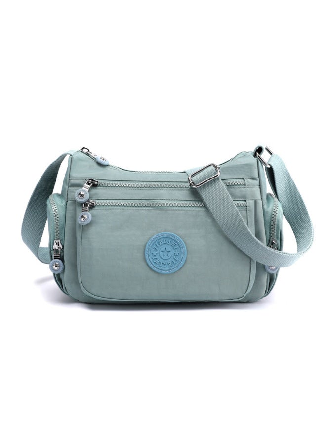 OxFord Cloth Women's Bag Summer Lightweight Shoulder Messenger Bag Casual Versatile Waterproof Nylon Cloth Bag-Color:Water Blue  - Image 1