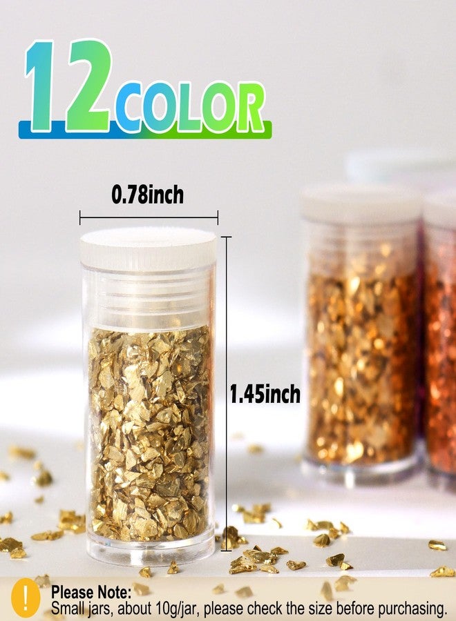 Matio 12 Colors Crushed Glass Irregular Glitter, 4.23oz/ 120g Crushed Broken Glass Sprinkle Chips for Resin Epoxy Jewelry DIY,Shattered Crystal Flakes Sequins for Nail Art Decor Phone Case Vase Filler - Image 2
