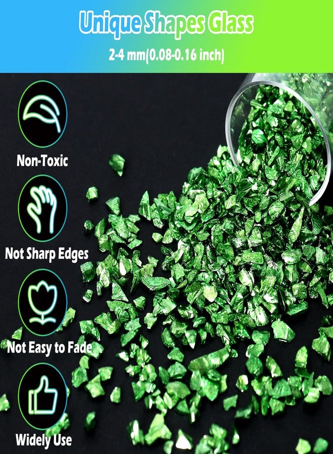 Matio 12 Colors Crushed Glass Irregular Glitter, 4.23oz/ 120g Crushed Broken Glass Sprinkle Chips for Resin Epoxy Jewelry DIY,Shattered Crystal Flakes Sequins for Nail Art Decor Phone Case Vase Filler - Image 3