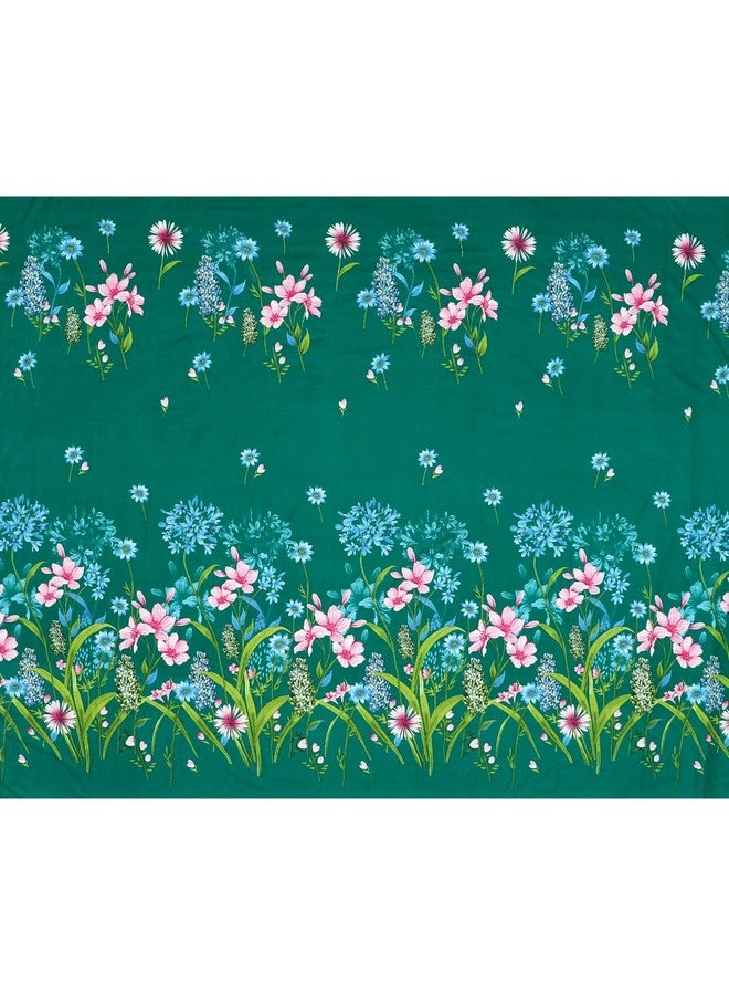 RD TREND Presents Luxurious Glace Cotton Super Soft 210 TC 360° Elastic Fitted Bedsheets Single Bed Size (72 x 48 x 8 Inch) with 1 Pillow Cover Size (28 x18), Color- Dark Green, Floral - Image 5