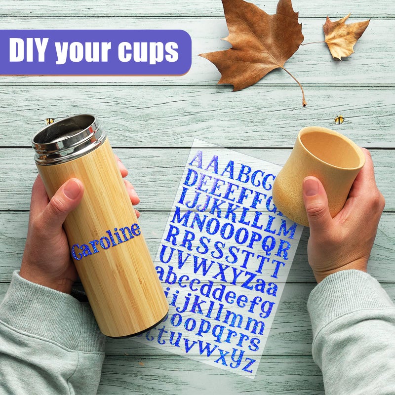 Clabby 2160 Pieces 24 Sheets Holographic Laser Letter Stickers Glitter Self Adhesive Stickers Shiny Alphabet DIY Small Vinyl Decorative Decals for Cups Scrapbooks Window Door Cars(Multiple Colors) - Image 4