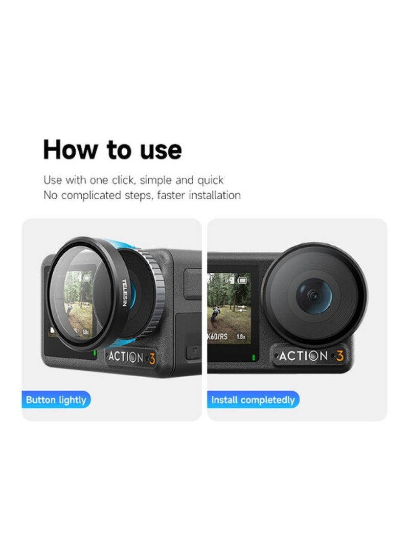 Generic - TELESIN Circular Polarizer & ND Filter Set for DJI Osmo Action 3/4 - Image 1
