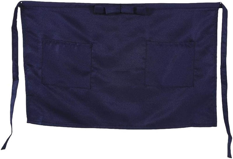 klarako Half Length Short Waist Apron Durable Waterproof Half Length Apron with Pockets Simple Color Short Apron Suitable for Kitchen Restaurant - Image 2