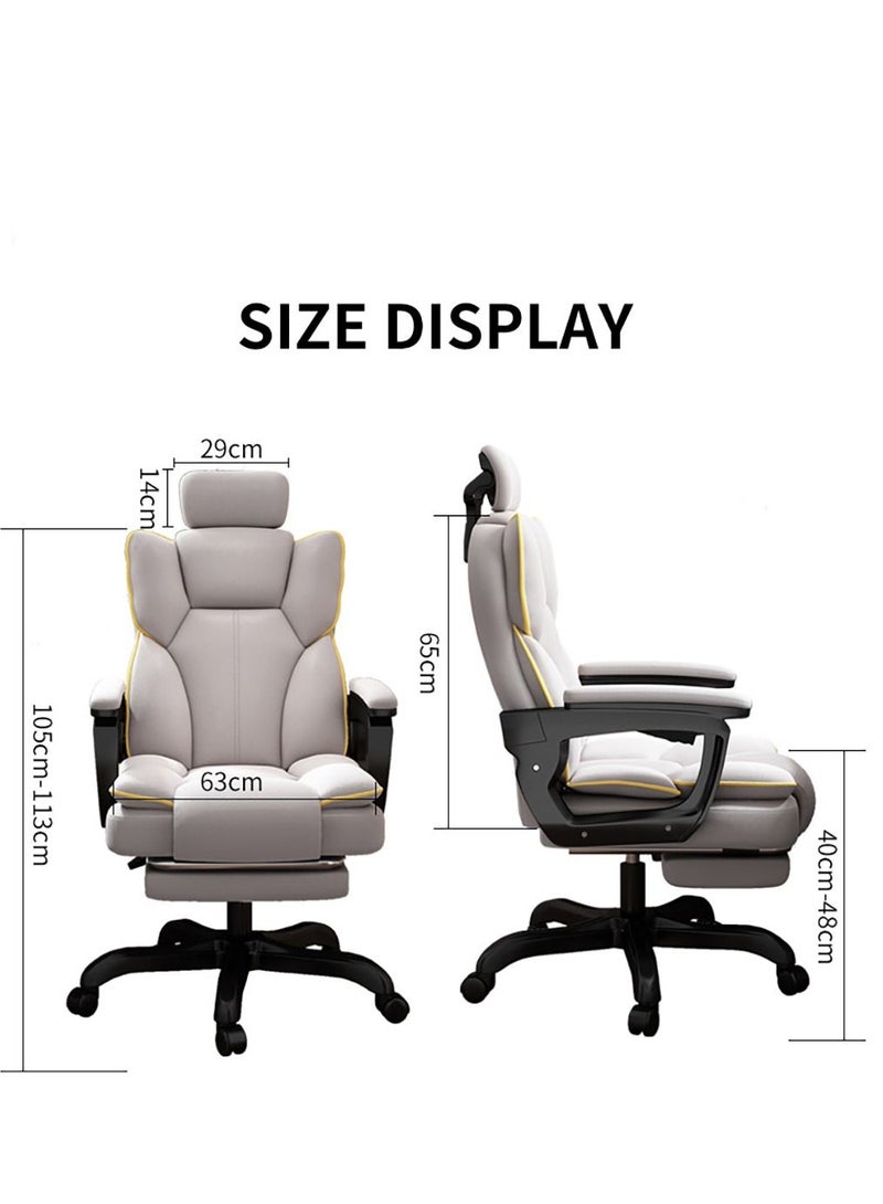 Gaming Chair 130° Recliner System,PU Leather 100Kg Weight Capacity,Retractable Footrest Adjustable Arm-Rest Office Chair Computer Chair PC Office