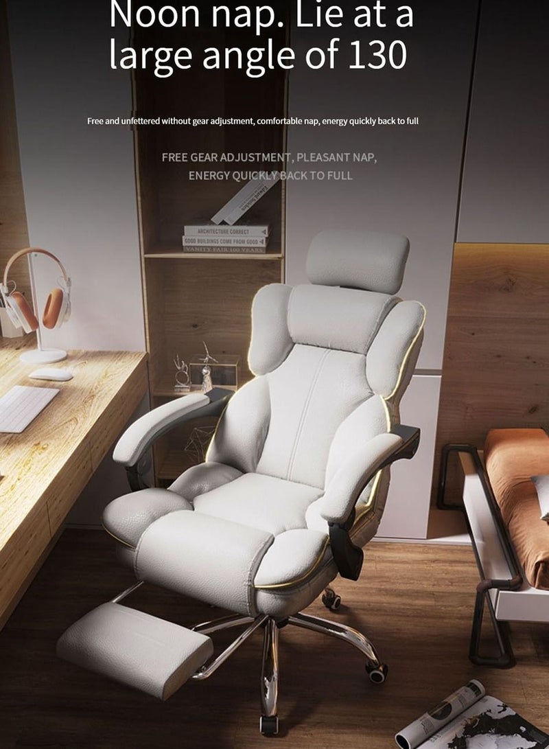 Gaming Chair 130° Recliner System,PU Leather 100Kg Weight Capacity,Retractable Footrest Adjustable Arm-Rest Office Chair Computer Chair PC Office