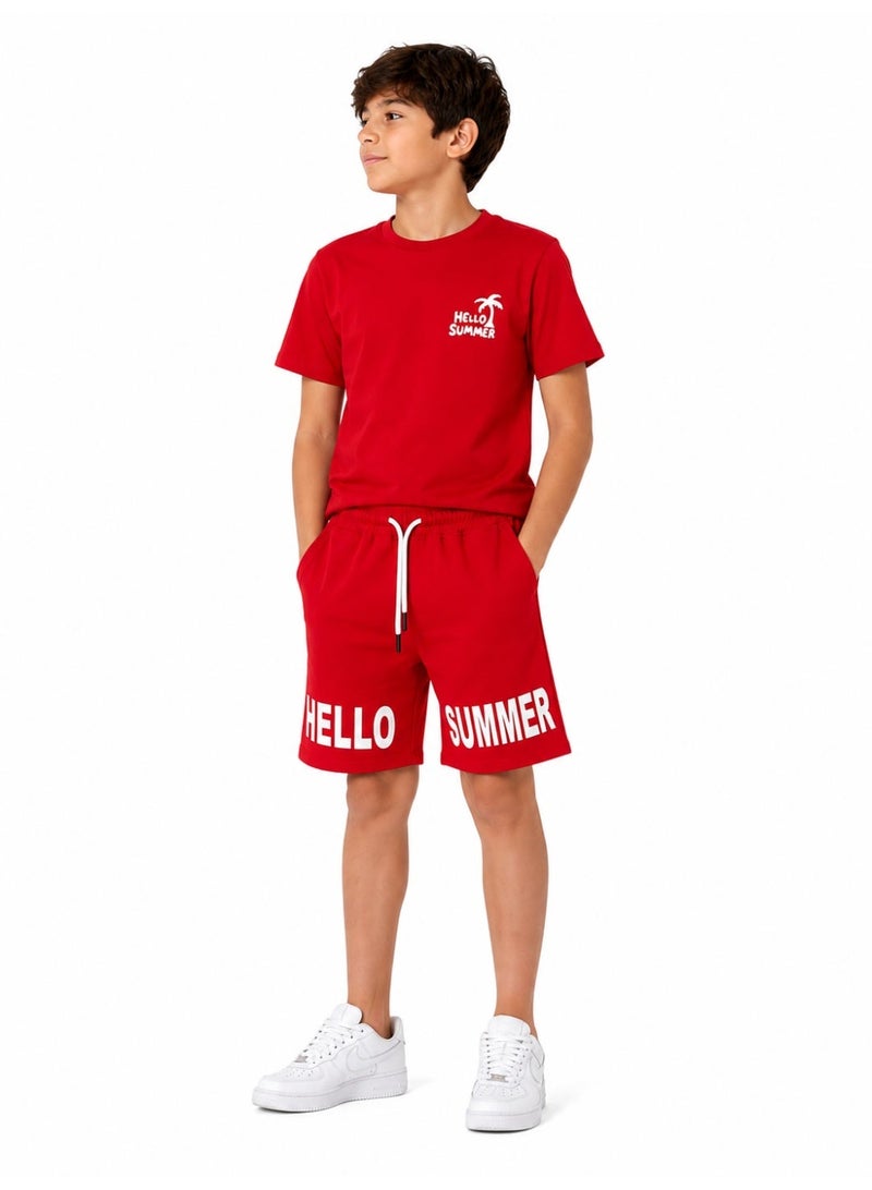 Caesar Boys' 2-piece set: short-sleeved T-shirt and shorts. - Image 1