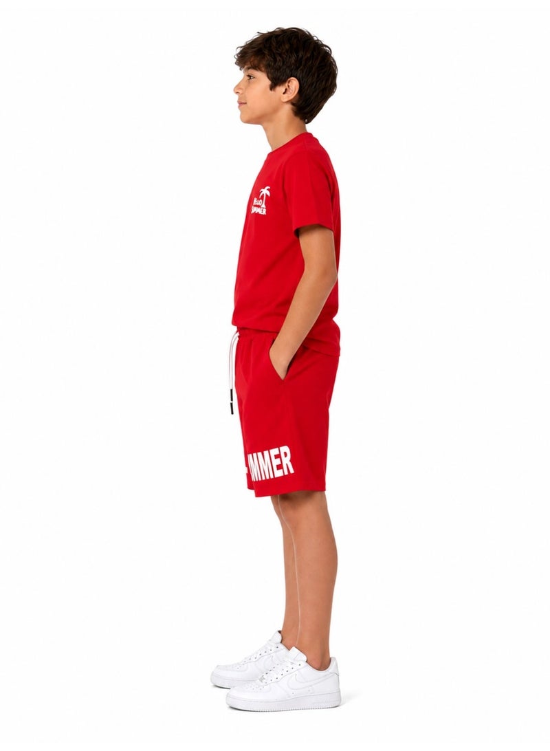 Caesar Boys' 2-piece set: short-sleeved T-shirt and shorts. - Image 3