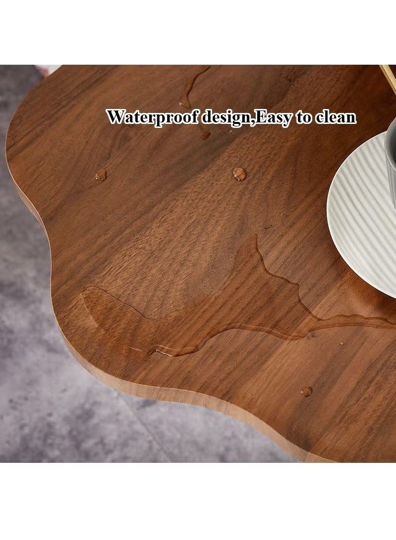Beauenty Flower Shaped Nordic Style C Shaped End Table Snack Side Table Panel Table end Edge Sofa Table Modern Minimalist Sofa Side Coffee Laptop Coffee Table for Living Room Bedroom Office Balcony - Image 4