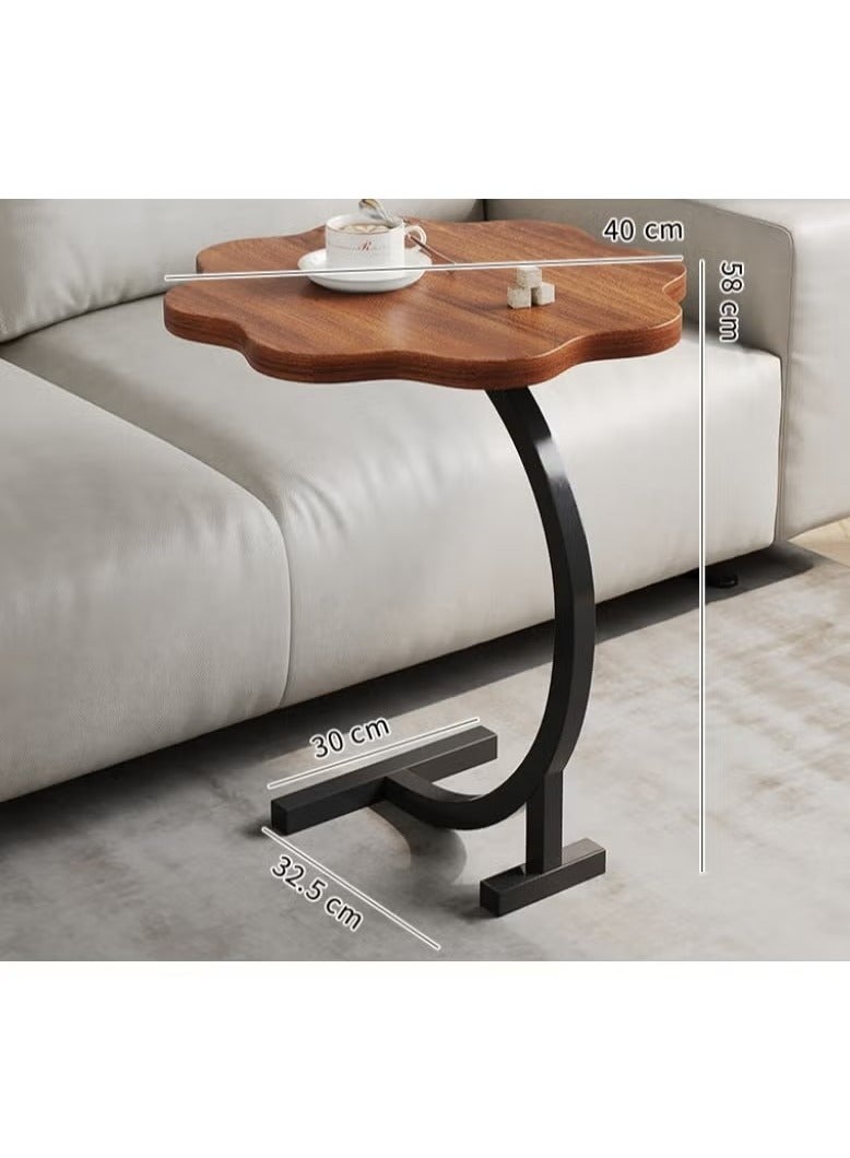 Beauenty Flower Shaped Nordic Style C Shaped End Table Snack Side Table Panel Table end Edge Sofa Table Modern Minimalist Sofa Side Coffee Laptop Coffee Table for Living Room Bedroom Office Balcony - Image 5