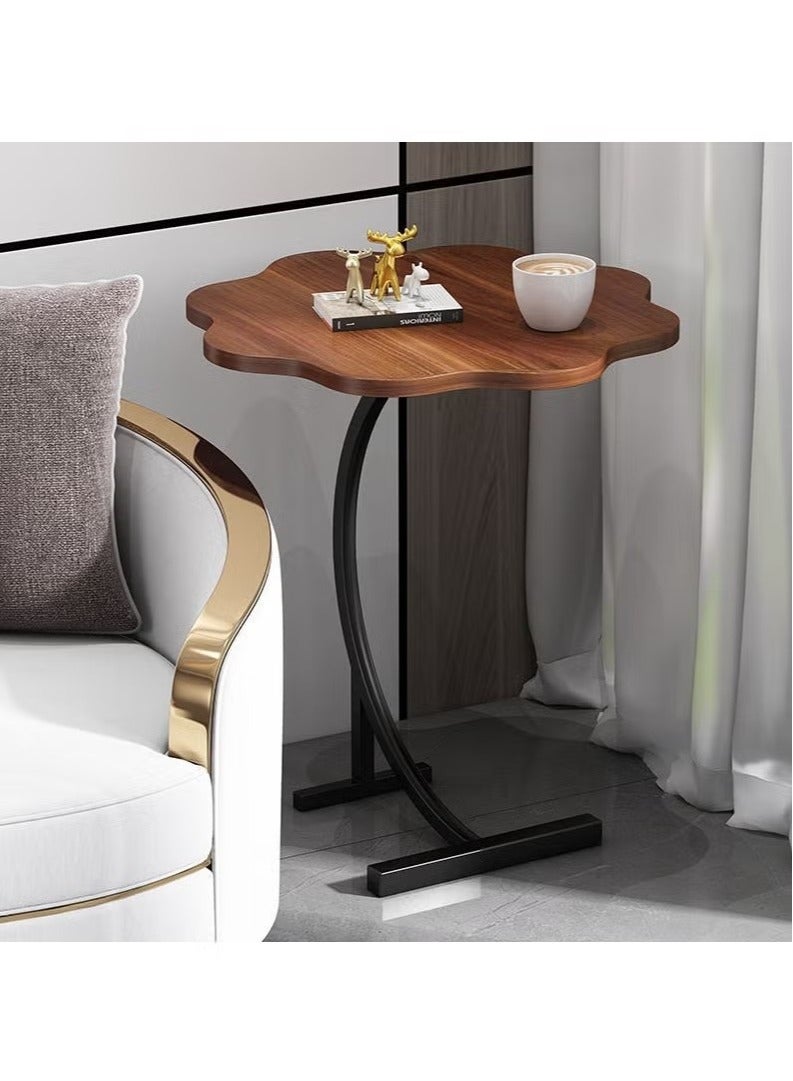 Beauenty Flower Shaped Nordic Style C Shaped End Table Snack Side Table Panel Table end Edge Sofa Table Modern Minimalist Sofa Side Coffee Laptop Coffee Table for Living Room Bedroom Office Balcony - Image 2