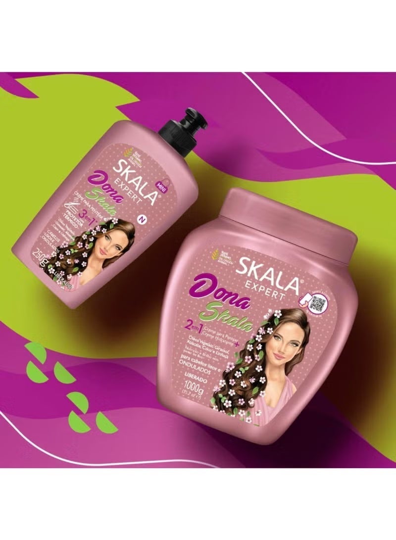 سكالا فيما يلي الوصف الكامل باللغة العربية المناسب لقائمة Noon لمنتج Skala Expert Dona 2-in-1 Cream & Conditioner – 1000g: - Image 3