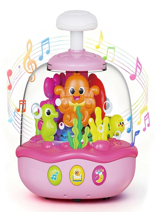 MoraBaby Baby Girl Toys 6-12-18 Months, Press & Spin Ocean Musical Light Up Toy | Bilingual Learning Educational Cause and Effect Toy for 1 Year Old Boy & Girl, Birthday Gifts for 1-3 Year Old - Image 1
