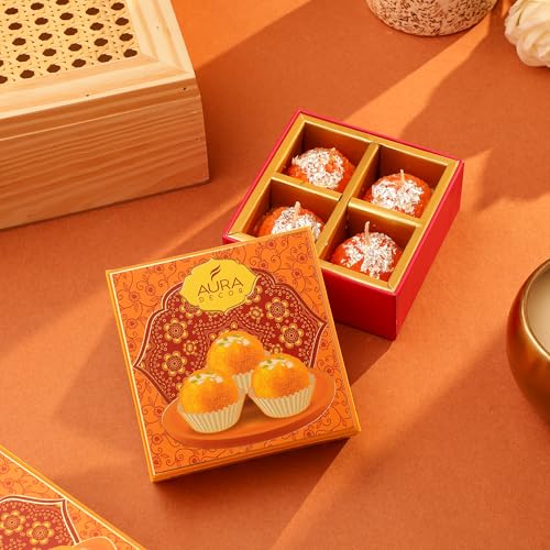 AURA DECOR AuraDecor Traditional Ladoo Candles for Festive Gifting, Home Decor, Diwali Gift Set (Ladoo Candles, 12, Count) - Image 1