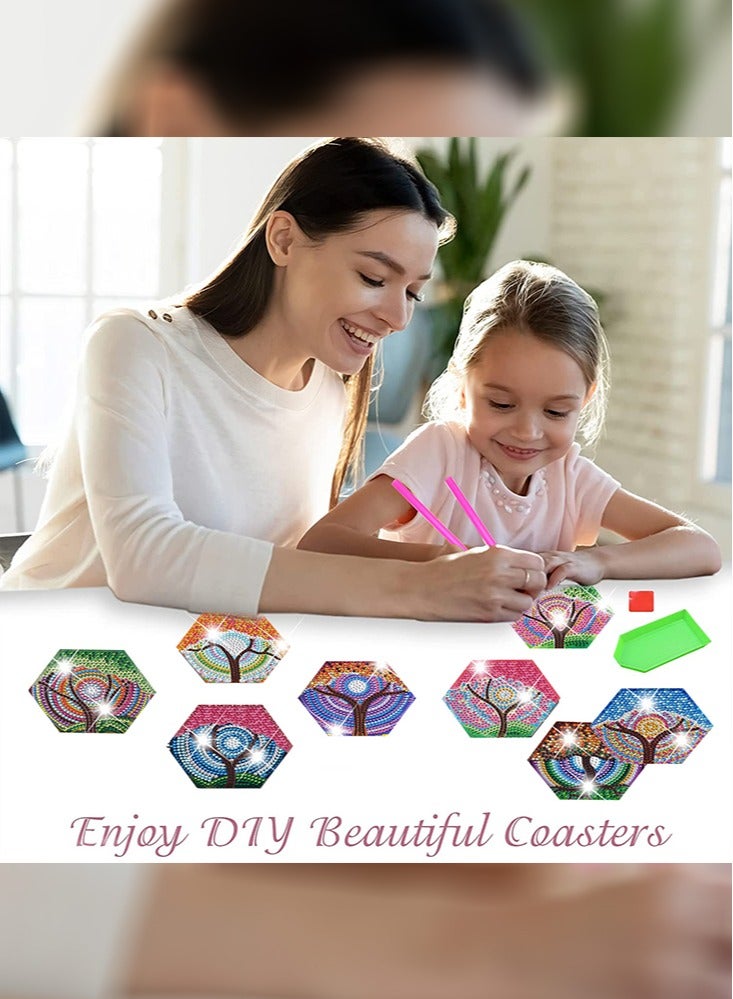 بيرفيي منضدة حماية للمكتب بتصميم كوب شاي كرتوني من الأكريليك مع لوحة فنية ماسية لعملها بنفسك - Image 3