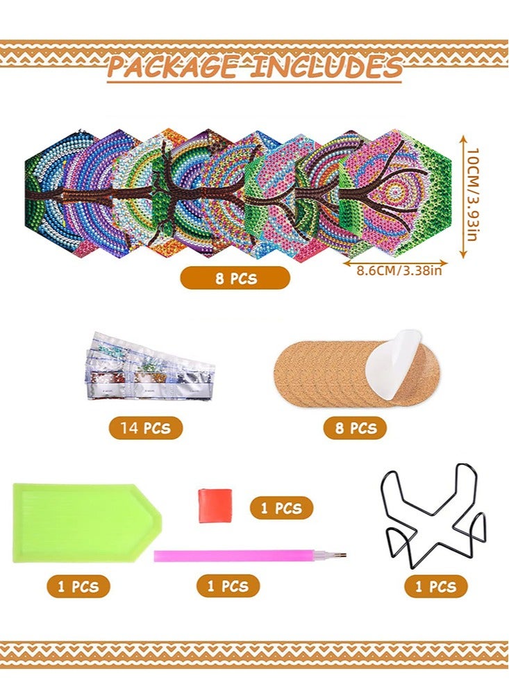 بيرفيي منضدة حماية للمكتب بتصميم كوب شاي كرتوني من الأكريليك مع لوحة فنية ماسية لعملها بنفسك - Image 4