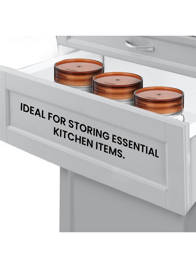 TREO تريو من ميلتون جرة زجاجية عتيقة مع غطاء محكم، حاويات تخزين للمطبخ، مجموعة من 6، خالية من BPA، منظم زجاجي للتخزين، دبا متعددة الاستخدامات للطعام، التوابل، الحبوب، البسكويت، الطعام الجاف، 300 مل لكل واحدة - Image 3