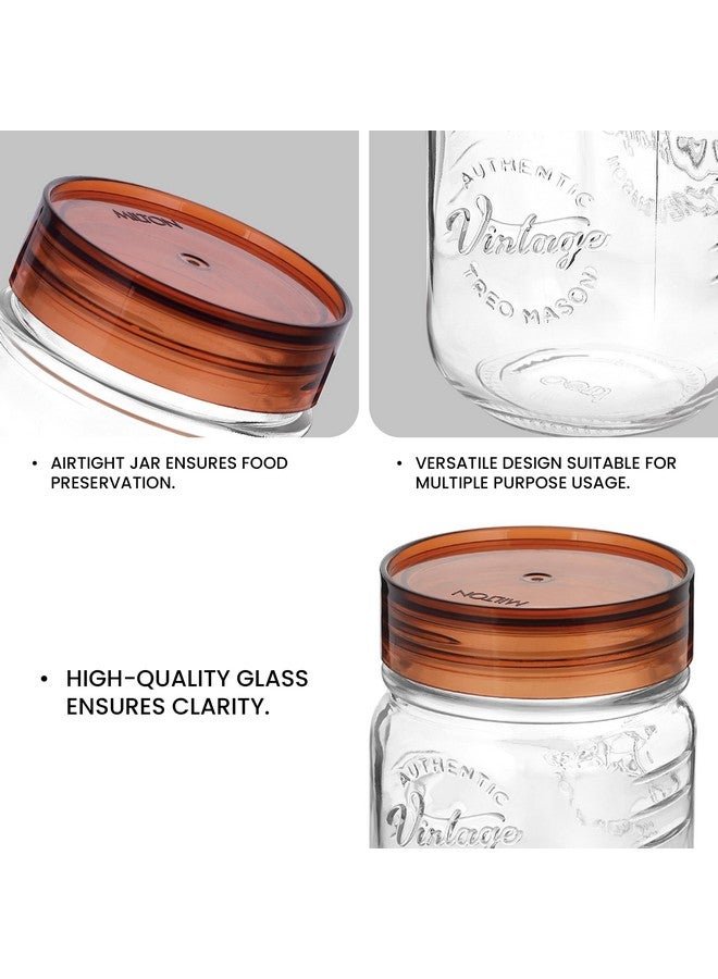 TREO تريو من ميلتون جرة زجاجية عتيقة مع غطاء محكم، حاويات تخزين للمطبخ، مجموعة من 6، خالية من BPA، منظم زجاجي للتخزين، دبا متعددة الاستخدامات للطعام، التوابل، الحبوب، البسكويت، الطعام الجاف، 300 مل لكل واحدة - Image 4