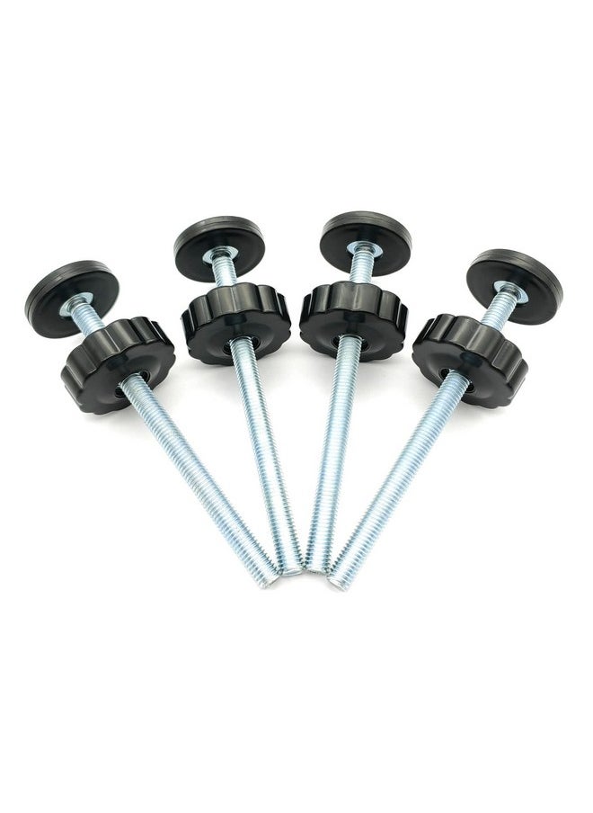 vmaisi 4 Pack 8Mm Baby Gate Threaded Spindle Rod Replacement Hardware Parts Kit For Pet & Dog Pressure Mounted Safety Gates Extra Long Wall Mounting Accessories Screws Rods Adapter Bolts Black  - Image 1