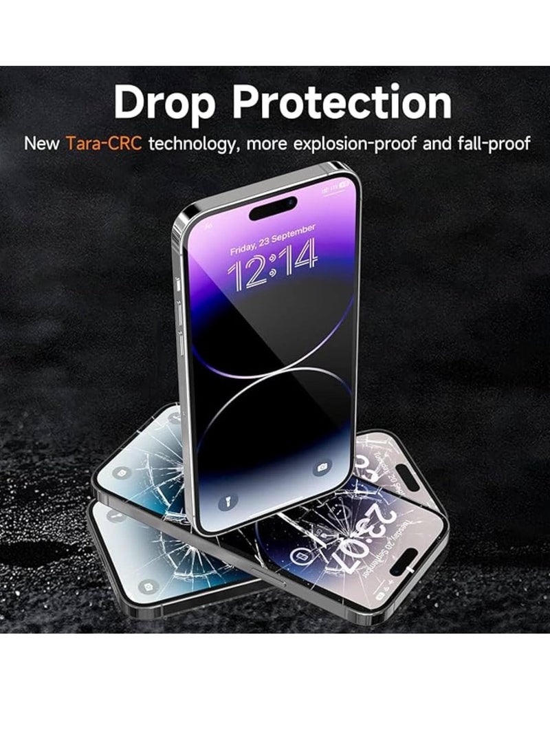 Raxoom Privacy Screen Protector Compatible with iPhone 15 Pro Max/15 Plus 6.7", Full Coverage Anti-Spy Tempered Glass Film 9H Upgrade Edge Protection Easy Installation BubbleFree for iPhone 15 Pro Max - Image 5