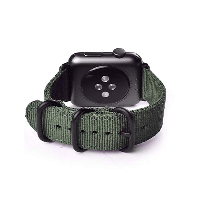 CNYMANY 24mm Universal Ballistic Watch Band, Nylon Canvas Woven Loop Replacement Strap Wristband Buckle Fastener Adjustable Closure for Smart-watch Sport Fitness Tracker - Green - Image 4