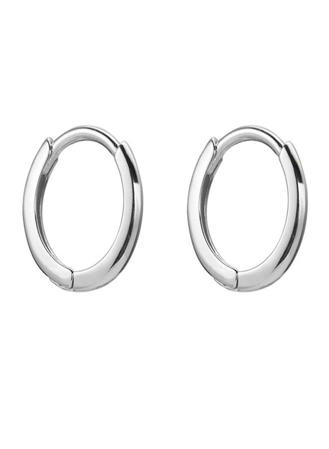 أن.سي أقراط حلقية صغيرة بتصميم بسيط للنساء، مصنوعة من الفضة الإسترليني عيار 925 المصقولة بالذهب، بتصميم حلزوني رفيع، مجوهرات بسيطة (20 غرام/8 مم فضة). - Image 1