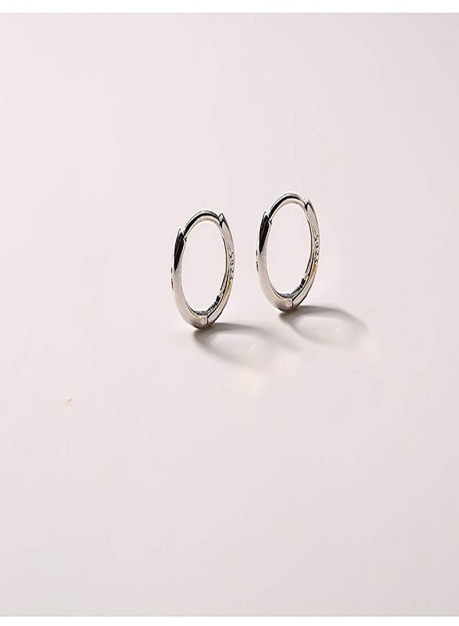 أن.سي أقراط حلقية صغيرة بتصميم بسيط للنساء، مصنوعة من الفضة الإسترليني عيار 925 المصقولة بالذهب، بتصميم حلزوني رفيع، مجوهرات بسيطة (20 غرام/8 مم فضة). - Image 4