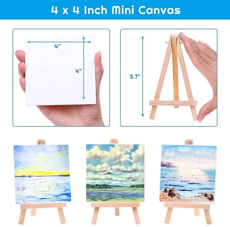 53 Arts 53ARTS Art Mini Display Easel with Canvas Board Pack of 24pc (7X9 CM)  - Image 5