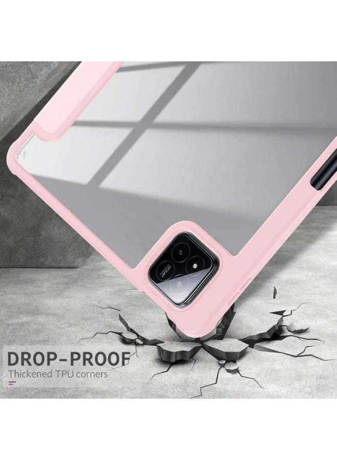 إيفو جراب لجهاز Xiaomi Pad 7 مع حامل قلم 11.2 بوصة 2024، غطاء خلفي شفاف مع خاصية التشغيل/الإيقاف التلقائي للأجهزة اللوحية Xiaomi Pad 7 Pro (وردي) - Image 4