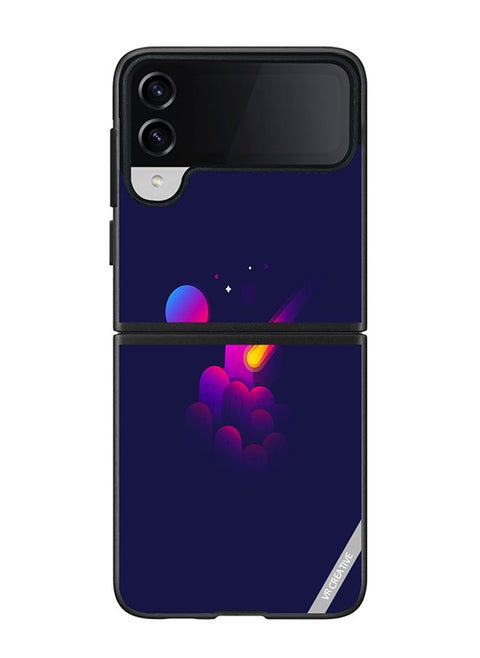 Protective Case Cover For Samsung Galaxy Z Flip4 Space Minimalist Design Multicolour
